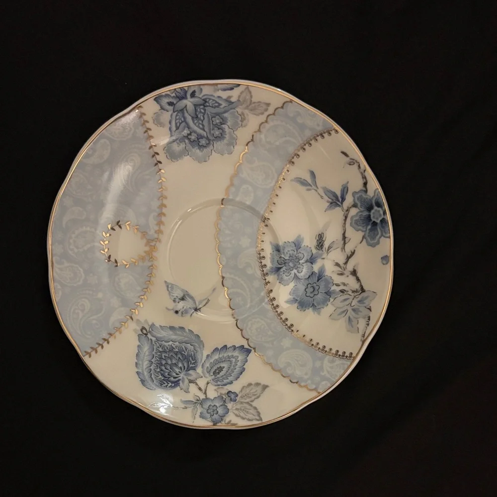 Fanquare Blue Floral Teacup and Saucer Set